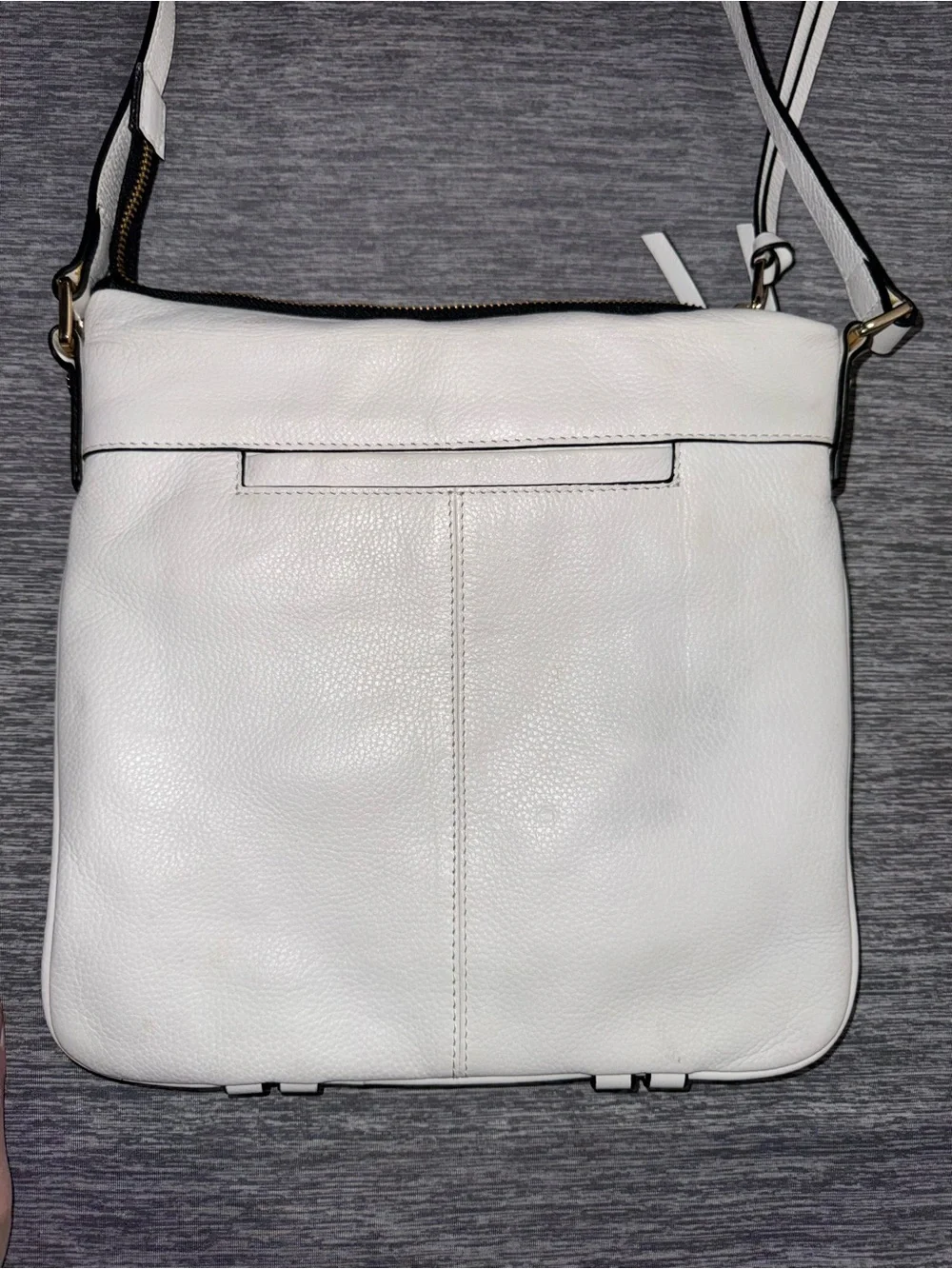 Lodis White Leather Crossbody with Gold Hardware